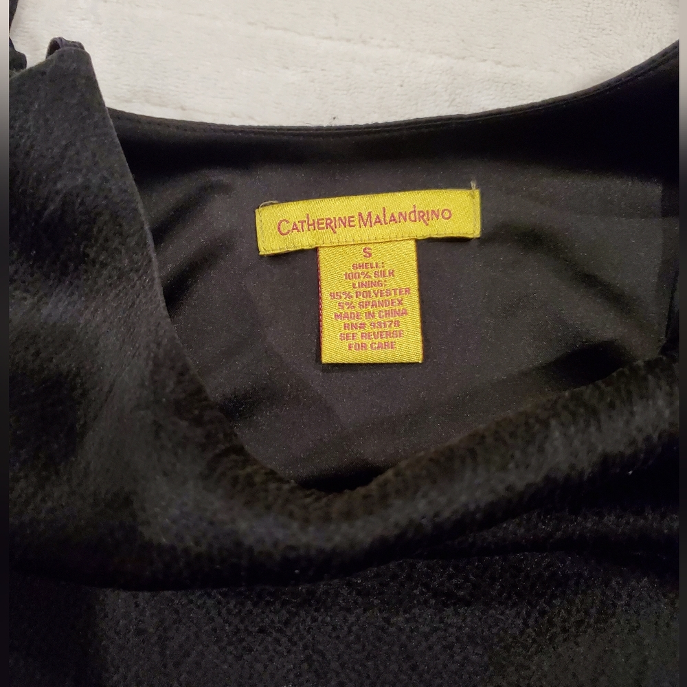 Catherine Malandrino Vintage Silk Top, Black Size Small EUC - Picture 3 of 5